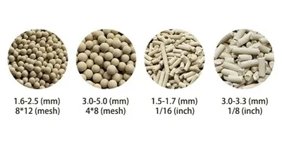 13X molekulinis sietelis, skirtas giliam bendrųjų pramoninių dujų džiovinimui.